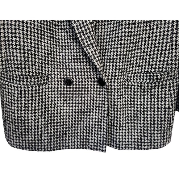 Vintage Sasson Houndstooth Power Blazer Double Breasted Structured Jacket - Picture 5 of 15